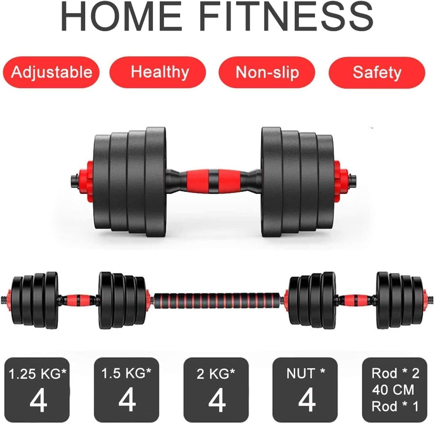 20kgdumbbell and Barbell Set 2 in 1