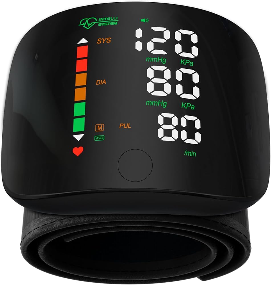Wrist Blood Pressure Monitor LED Display Touch Screen